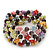 Acrylic Flower Bead Coil Flex Bracelet (Deep Purple) - Adjustable - view 5