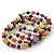 Acrylic Flower Bead Coil Flex Bracelet (Deep Purple) - Adjustable - view 4