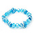 Light Blue Heart & Faceted Bead Flex Bracelet - 18cm Length - view 5