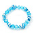 Light Blue Heart & Faceted Bead Flex Bracelet - 18cm Length
