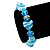 Light Blue Heart & Faceted Bead Flex Bracelet - 18cm Length - view 2