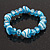 Light Blue Heart & Faceted Bead Flex Bracelet - 18cm Length - view 3