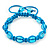 Unisex Blue Glass Bead Teen Buddhist Bracelet On Silk String