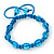Unisex Blue Glass Bead Teen Buddhist Bracelet On Silk String - view 2
