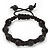 Unisex Black Glass Bead Teen Buddhist Bracelet On Silk String