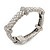 Stylish Braided Diamante Magnetic Bracelet In Matt Silvertone - 17cm Length - view 2