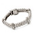 Stylish Braided Diamante Magnetic Bracelet In Matt Silvertone - 17cm Length - view 8