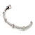 Stylish Braided Diamante Magnetic Bracelet In Matt Silvertone - 17cm Length - view 6