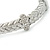 Stylish Braided Diamante Magnetic Bracelet In Matt Silvertone - 17cm Length - view 9