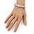 Stylish Braided Diamante Magnetic Bracelet In Matt Silvertone - 17cm Length - view 4