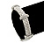 Stylish Braided Diamante Magnetic Bracelet In Matt Silvertone - 17cm Length - view 3