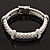Stylish Braided Diamante Magnetic Bracelet In Matt Silvertone - 17cm Length