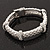 Stylish Braided Diamante Magnetic Bracelet In Matt Silvertone - 17cm Length - view 5