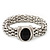 Silver Plated Mesh Magnetic Bracelet With Black Central Stone - 18cm Length - view 11
