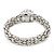 Silver Plated Mesh Magnetic Bracelet With Black Central Stone - 18cm Length - view 8
