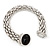 Silver Plated Mesh Magnetic Bracelet With Black Central Stone - 18cm Length - view 5