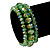 Set Of 3 Grass Green Glass Flex Bracelets - 18cm Length