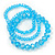 Set Of 3 Sky Blue Glass Flex Bracelets - 18cm Length - view 2