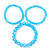 Set Of 3 Sky Blue Glass Flex Bracelets - 18cm Length - view 5