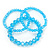 Set Of 3 Sky Blue Glass Flex Bracelets - 18cm Length - view 3