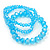 Set Of 3 Sky Blue Glass Flex Bracelets - 18cm Length - view 6