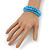 Set Of 3 Sky Blue Glass Flex Bracelets - 18cm Length - view 4