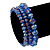 Set Of 3 Royal Blue Glass Flex Bracelets - 18cm Length