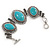 Vintage Turquoise Stone, Oval Filigree Bracelet With Toggle Clasp -18cm Length - view 4