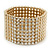 Polished Gold Plated Bead Swarovski Crystal Flex Bracelet - 17cm Length - view 2