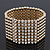 Polished Gold Plated Bead Swarovski Crystal Flex Bracelet - 17cm Length