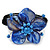 Blue Shell Bead Flower Wired Flex Bracelet - Adjustable - view 2