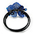 Blue Shell Bead Flower Wired Flex Bracelet - Adjustable - view 5