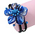 Blue Shell Bead Flower Wired Flex Bracelet - Adjustable - view 3