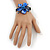 Blue Shell Bead Flower Wired Flex Bracelet - Adjustable - view 6