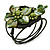 Olive/Green Shell Bead Flower Wired Flex Bracelet - Adjustable