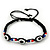 Evil Eye Acrylic Bead Protection Friendship Cord Bracelet In Black - Adjustable