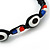 Evil Eye Acrylic Bead Protection Friendship Cord Bracelet In Black - Adjustable - view 3
