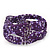 Boho Purple/ Lavender Grey Glass Bead Plaited Flex Cuff Bracelet - Adjustable - view 4
