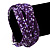 Boho Purple/ Lavender Grey Glass Bead Plaited Flex Cuff Bracelet - Adjustable - view 2
