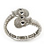 Clear Crystal 'Double Skull' Flex Bracelet In Rhodium Plating - Adjustable - view 9