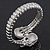 Clear Crystal 'Double Skull' Flex Bracelet In Rhodium Plating - Adjustable - view 4