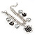 Vintage 'Rose&Heart' Mesh Charm Bracelet In Burn Silver Metal - 17cm Length/ 4cm Extension - view 9