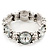 Vintage Crystal, Bead Stretch Bracelet In Burn Silver - 18cm Length - view 2