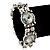 Vintage Crystal, Bead Stretch Bracelet In Burn Silver - 18cm Length - view 3