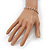 Slim Burgundy Red/Clear Diamante Flex Bracelet In Silver Plating - 18cm Length - view 4