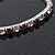 Slim Burgundy Red/Clear Diamante Flex Bracelet In Silver Plating - 18cm Length - view 2
