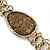 Vintage 'Cracked Effect' Oval Bracelet With T-Bar Closure In Burn Gold Metal - 18cm Length - view 5