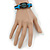 Unisex Dark Brown/ Light Blue Leather 'Peace' Friendship Bracelet - Adjustable - view 4