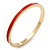 Thin Red Enamel 'TAKE HEART' Slip-On Bangle Bracelet In Gold Plating - 18cm Length