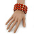Chunky Coral Bead With Golden Bar Flex Bracelet - Up to 20cm Length - view 3